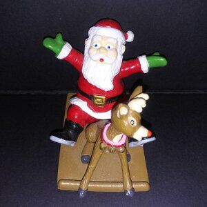 Applause VTG Rudolph the Red Nosed Reindeer and Santa Figurine 50th Anniversary